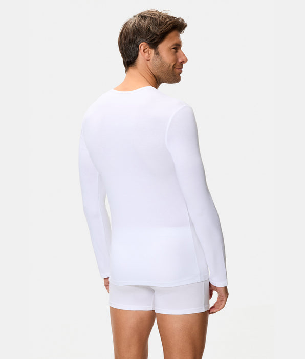 Abanderado Camiseta Térmica Manga Larga Cuello Redondo Termaltech blanca hombre
