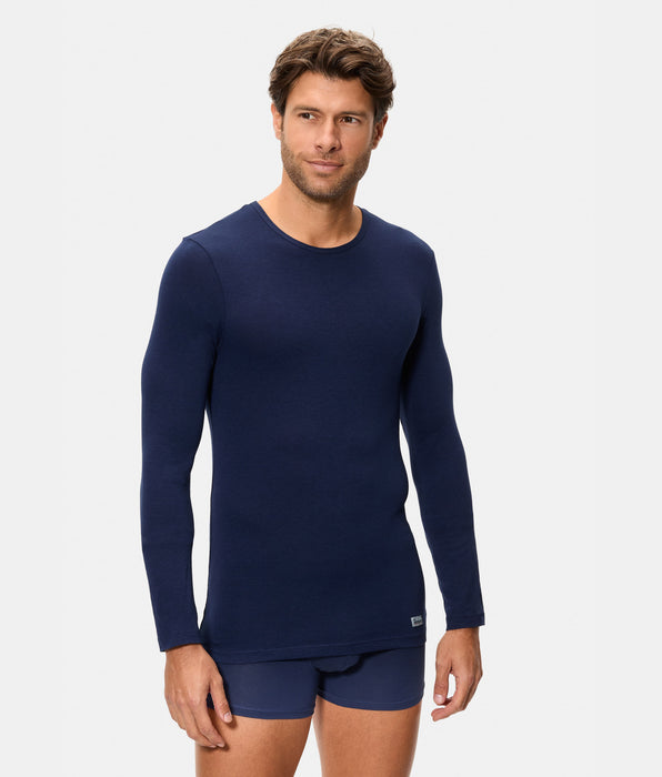 Abanderado Camiseta Térmica Manga Larga Cuello Redondo Termaltech azul medianoche hombre