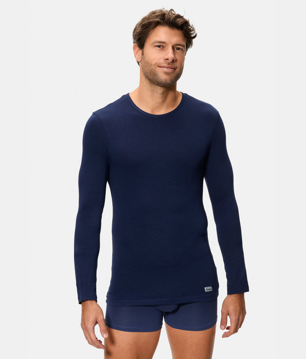 Abanderado Camiseta Térmica Manga Larga Cuello Redondo Termaltech azul medianoche hombre