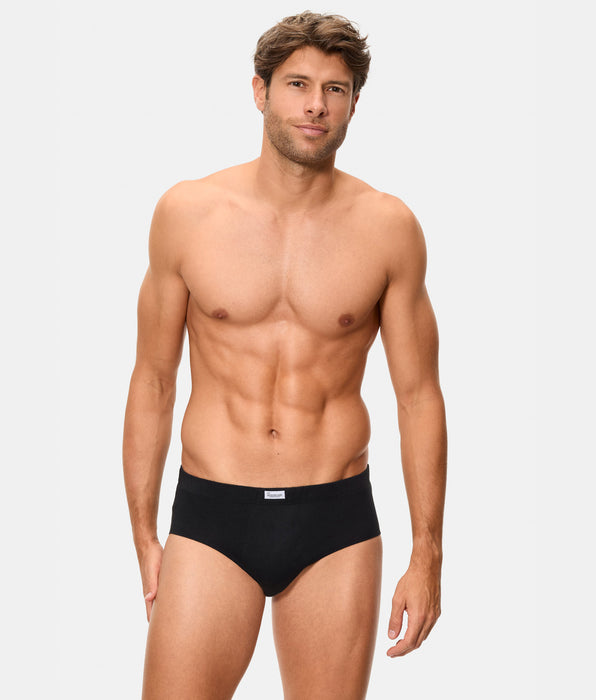 Abanderado Men's 100% Black Cotton Semi-Short Brief