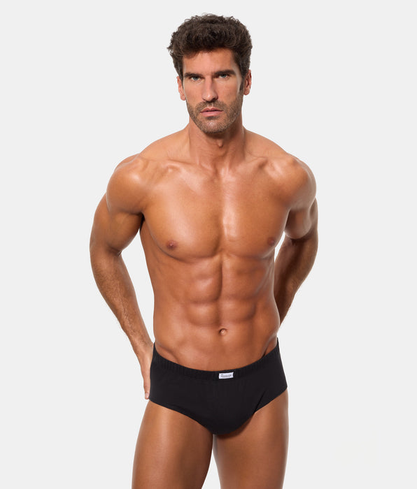 Abanderado Slip Semicorto Algodón 100% negro hombre