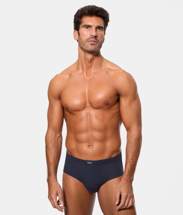 Abanderado Pack 4 Slip Semicorto Algodón 100% azul marino hombre