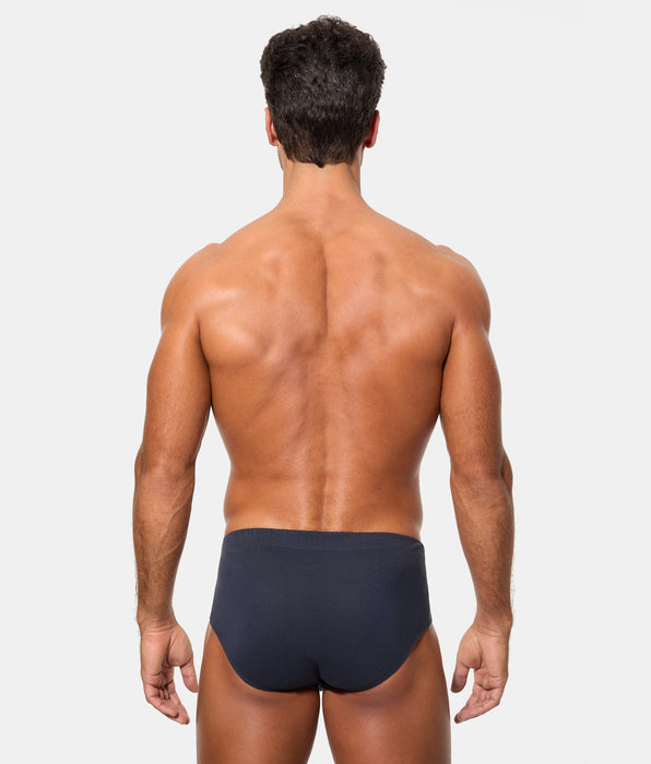 Abanderado Men's 100% Cotton Semi-Short Briefs in Navy Blue