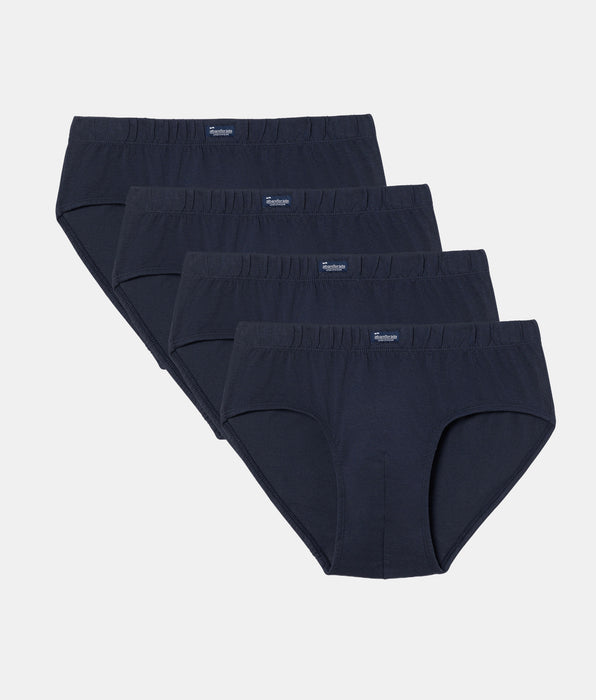 Abanderado Pack de 4 cuecas semi-curtas, 100% algodão, azul marinho para homem