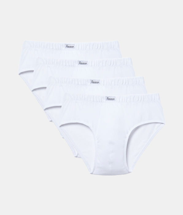 Abanderado Pack 4 Slip Semicorto Algodón 100% blanco hombre