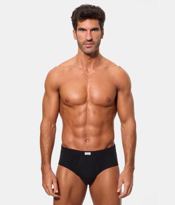 Abanderado Slip Abierto Algodón 100% negro hombre