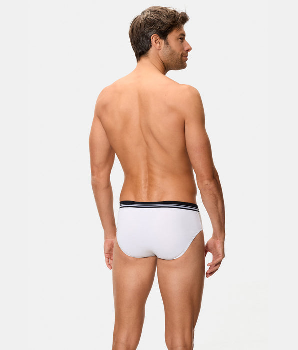 Abanderado Slip Cerrado Cintura Extra Suave Algodón Elástico blanco hombre