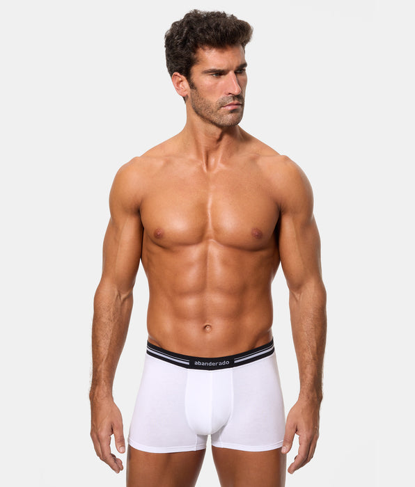 Abanderado Bóxer Cerrado Cintura Extra Suave Algodón Elástico blanco hombre