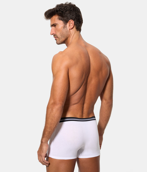 Abanderado Bóxer Cerrado Cintura Extra Suave Algodón Elástico blanco hombre