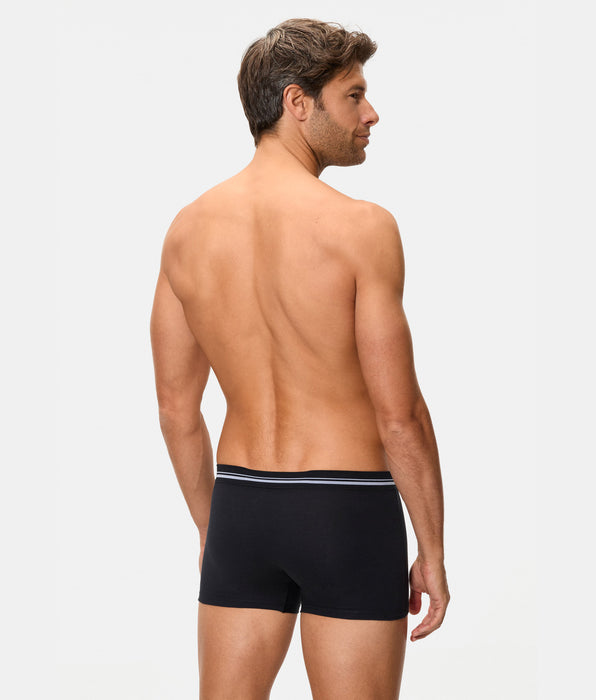 Abanderado Boxer masculino preto extra macio de algodão elástico com cintura fechada