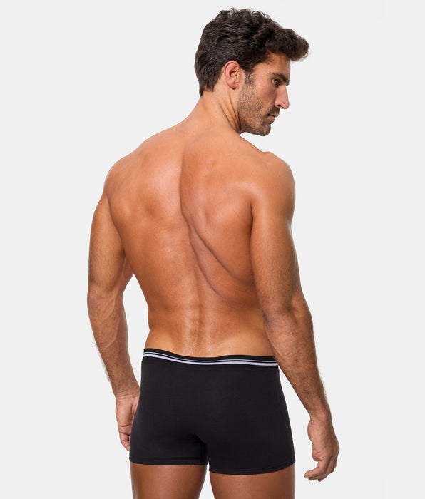 Abanderado Bóxer Cerrado Cintura Extra Suave Algodón Elástico negro hombre