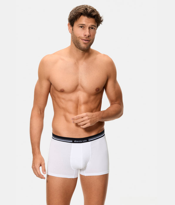 Abanderado Bóxer Cerrado Cintura Extra Suave Algodón Elástico blanco hombre