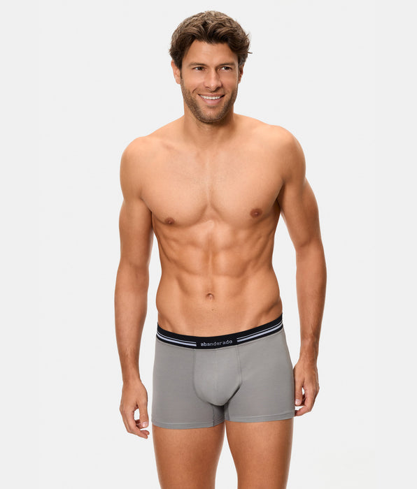 Abanderado Boxer masculino de algodão elástico extra macio com cintura fechada cinzento escuro