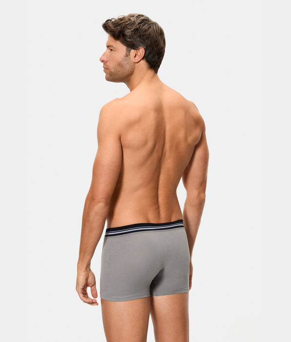 Abanderado Boxer masculino de algodão elástico extra macio com cintura fechada cinzento escuro