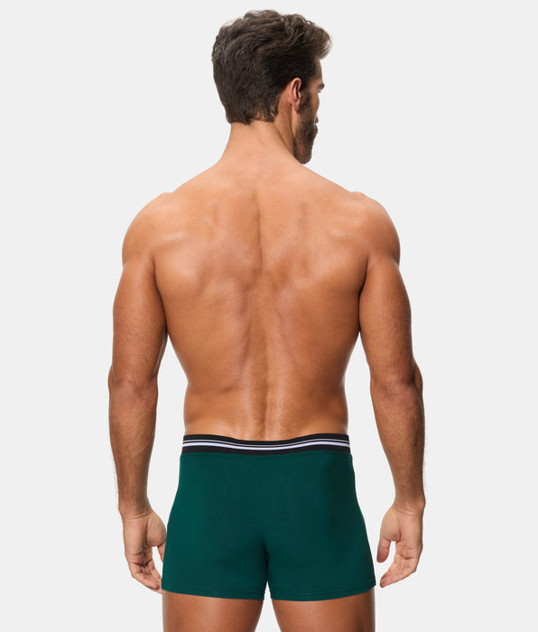 Abanderado Bóxer Cerrado Cintura Extra Suave Algodón Elástico verde oscuro hombre