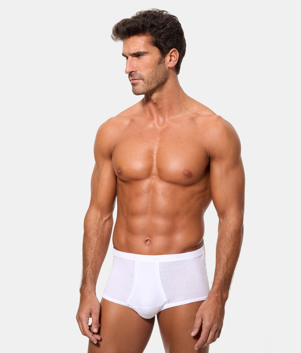 Abanderado Braslip Abierto Clásico Canalé Algodón 50% Poliester 50% blanco hombre