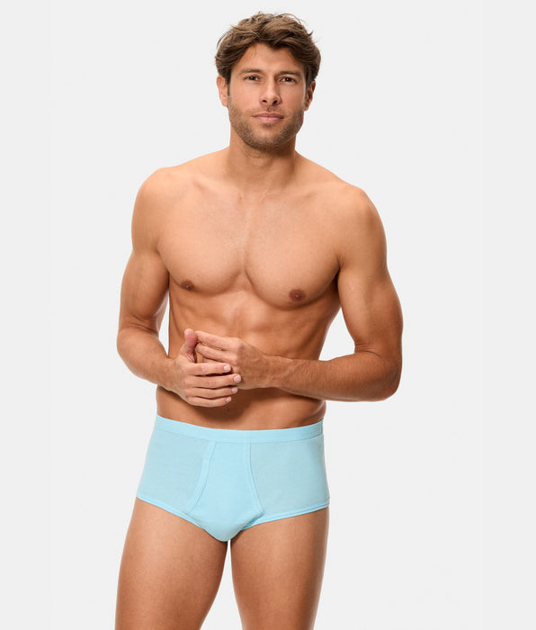 Abanderado Braslip Abierto Clásico Canalé Algodón 50% Poliester 50% azul claro hombre