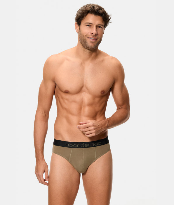 Abanderado Pack de 2 Cuecas Fechadas Premium Sensitive Line pretas e caqui para homem