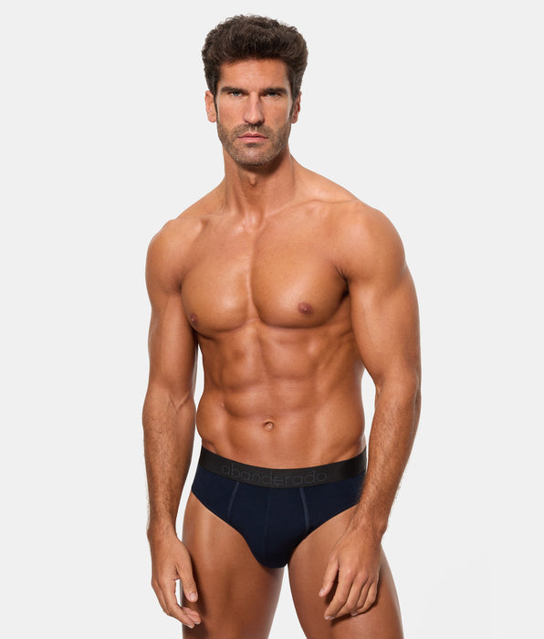 Abanderado Pack 2 Slips Cerrados Línea Premium Sensitive azul oscuro y granate hombre