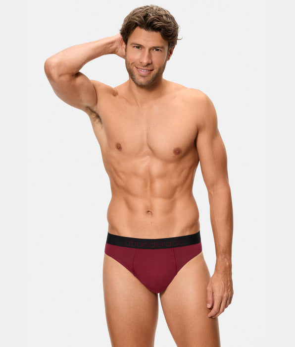 Abanderado Pack 2 Slips Cerrados Línea Premium Sensitive azul oscuro y granate hombre