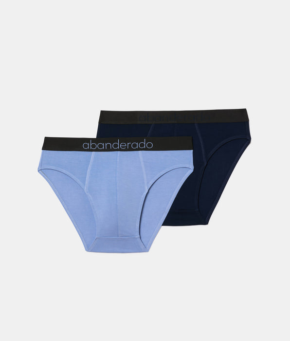 Abanderado Pack de 2 Cuecas Fechadas Premium Sensitive Line azul escuro e lavanda para homem