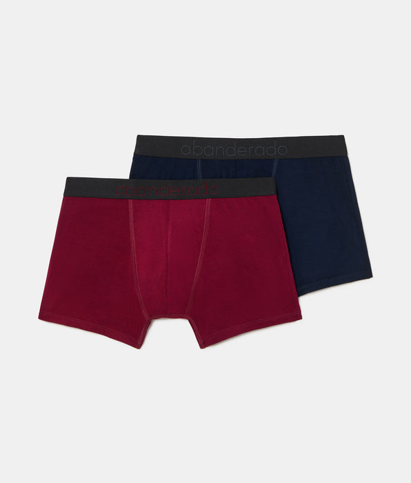 Abanderado Pack de 2 Boxers Fechados Premium Sensitive Line azul escuro e castanho para homem