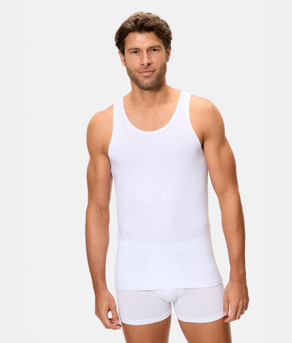 Abanderado Camiseta de Tirantes Tecnología Termorreguladora Regul'activ Algodón Elástico blanca hombre