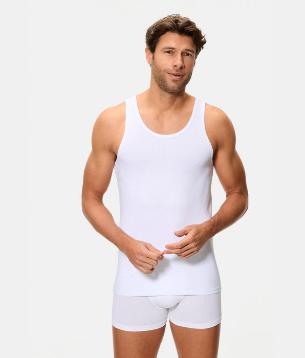 Abanderado Camiseta de Tirantes Tecnología Termorreguladora Regul'activ Algodón Elástico blanca hombre