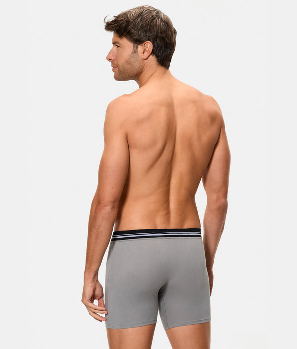 Abanderado Bóxer de hombre largo con cintura extrasuave compresión inteligente gris
