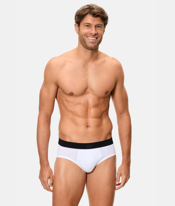 Abanderado Slip de hombre cerrado algodón Supima alta calidad blanco