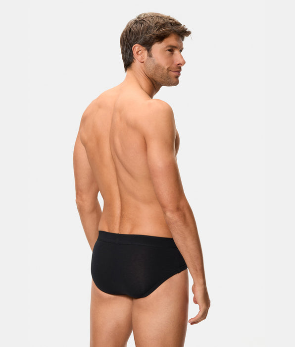 Abanderado Slip de hombre cerrado algodón Supima alta calidad negro