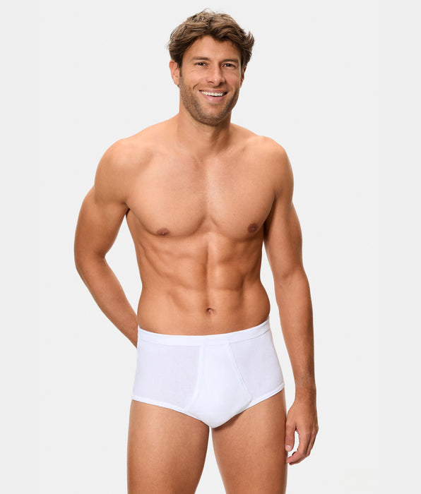 Abanderado Pack 2 Braslips Abiertos 100% Algodón Clásico Canalé blanco hombre