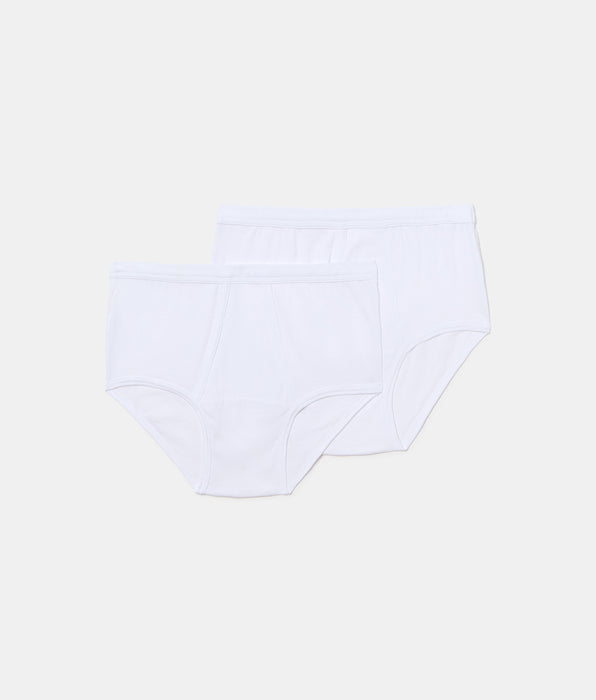 Abanderado Pack 2 Braslips Abiertos 100% Algodón Clásico Canalé blanco hombre