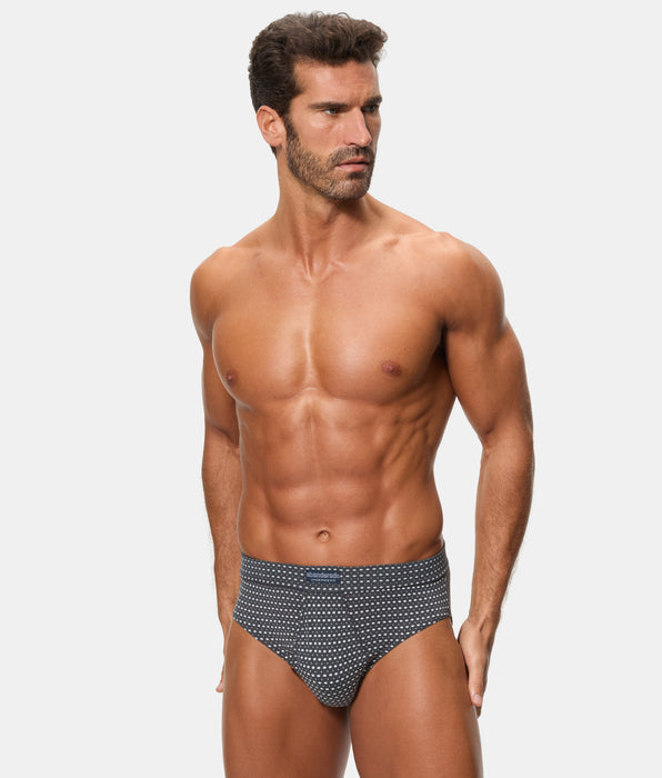 Abanderado Pack of 2 Open Briefs 100% Cotton Multipack Blue Style and Men's Tie Print