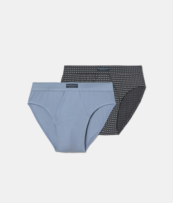 Abanderado Pack de 2 cuecas abertas 100% algodão, multipack, estilo azul e estampado de gravata para homem