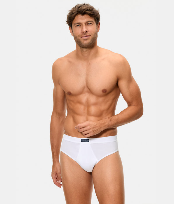 Abanderado Pack of 2 Open Briefs 100% Cotton Multipack Style White Men