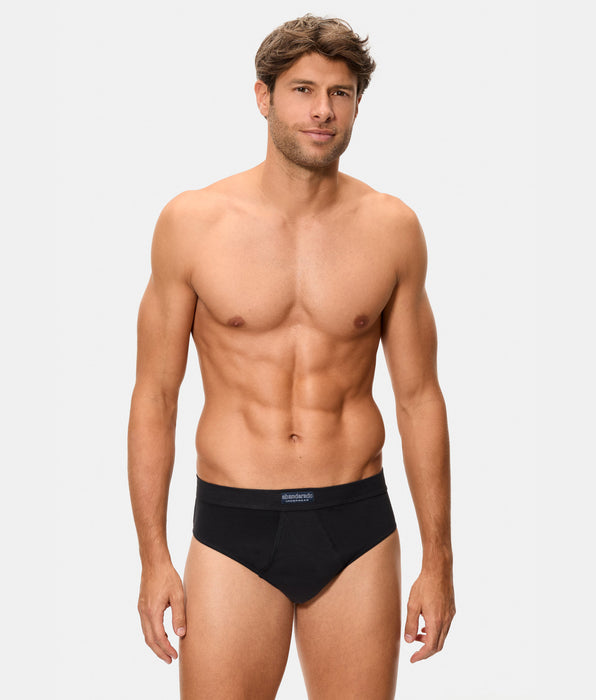 Abanderado Pack 2 Slips Abiertos 100% Algodón Multipack Estilo negro y gris vigoré hombre