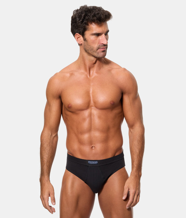 Abanderado Pack 2 Slips Abiertos 100% Algodón Multipack Estilo negro y gris vigoré hombre