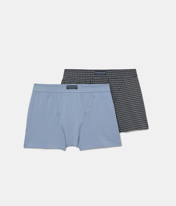 Abanderado Pack de 2 Boxers Abertos 100% Algodão Multipack Estilo Gravata Estampada Azul Homem