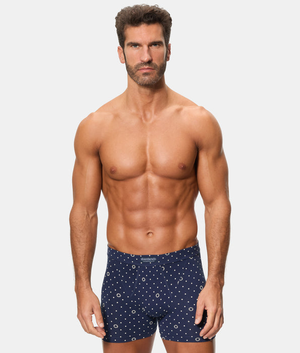 Abanderado Pack of 2 Open Boxers 100% Cotton Multipack Style Blue Maroon Logo Men