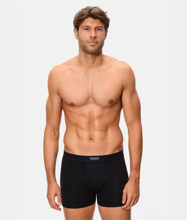 Abanderado Pack de 2 Boxers Abertos 100% Algodão Multipack Preto e Cinza Vigoré Estilo Masculino