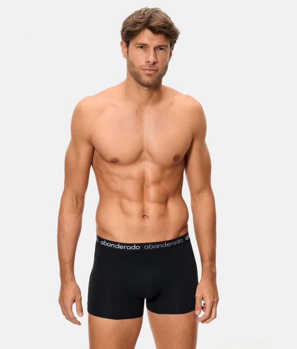 Abanderado Pack de 2 boxers elásticos de algodão com cós elástico caqui e preto para homem