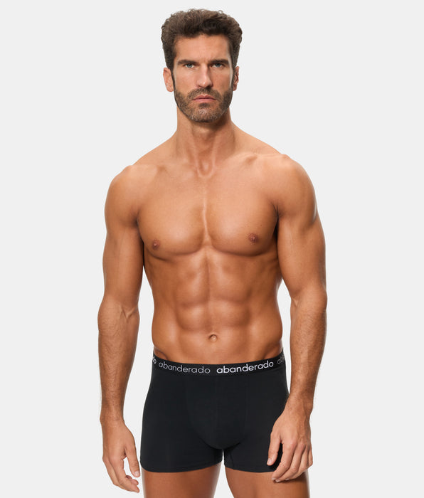 Abanderado Pack of 2 elastic cotton boxers with a khaki and black elastic waistband for men