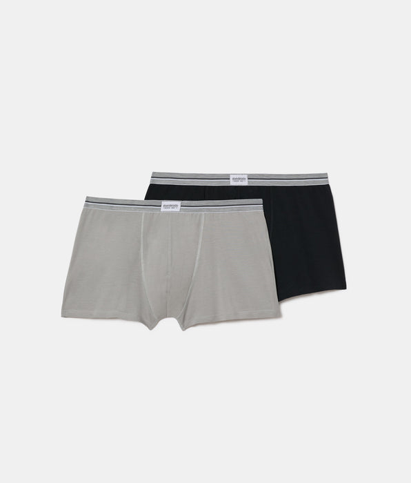 Abanderado Pack de 2 Boxers Fechados Ultra Resist em Algodão Cinza e Preto para Homem