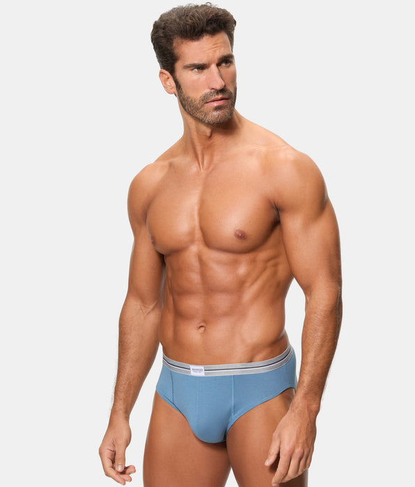 Abanderado Pack of 2 Ultra Resist Closed Cotton Briefs in Grey and Blue for Men