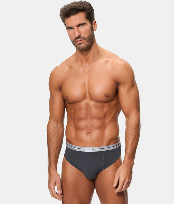 Abanderado Pack of 2 Ultra Resist Closed Cotton Briefs in Grey and Blue for Men