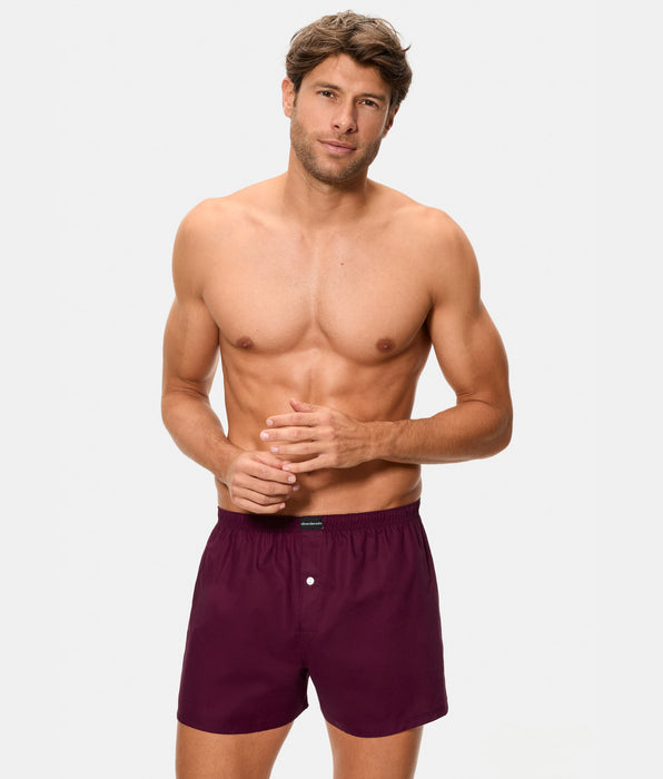 Abanderado Pack de 2 boxers para homem em tecido 100% algodão com estampas de riscas azuis e castanhas