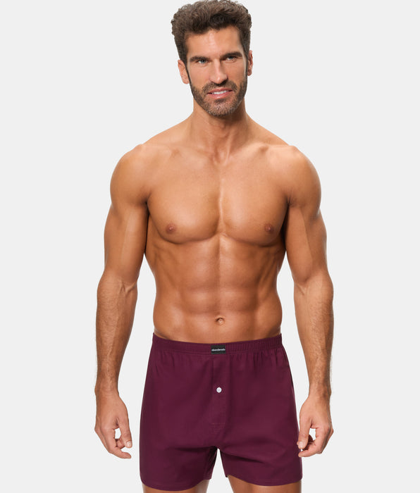 Abanderado Pack of 2 100% Cotton Fabric Boxers with Blue and Maroon Stripe Prints for Men