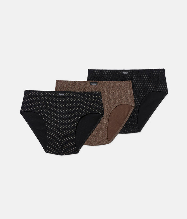 Abanderado Pack de tres slips semicortos de hombre con estampados tonos rojo