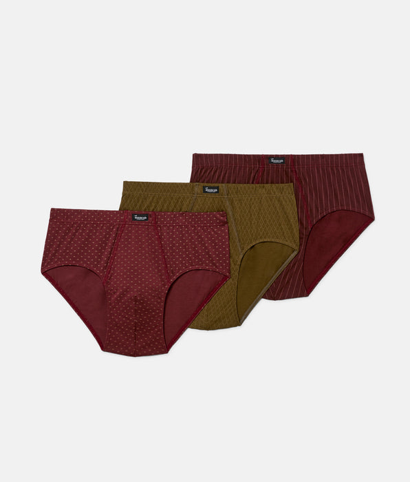 Abanderado Pack de tres slips abiertos de hombre con estampados tonos tierra